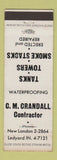 Matchbook Cover - CM Crandall Contractor New London Ledyard