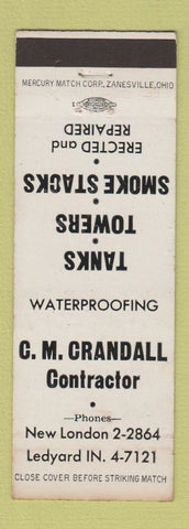 Matchbook Cover - CM Crandall Contractor New London Ledyard