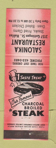 Matchbook Cover - Salonika Restaurant Halifax NS