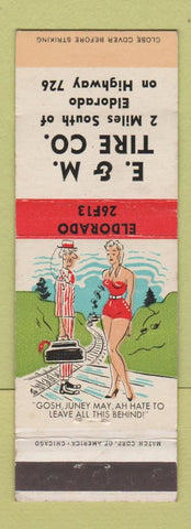 Matchbook Cover - E&M Tire Eldorado OH hillbilly