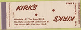 Matchbook Cover - Kirk's Glendale Van Nuys CA men's clothes