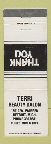 Matchbook Cover - Terri Beauty Salon Detroit MI