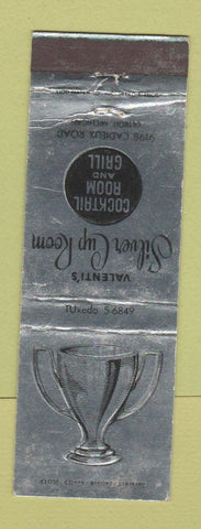 Matchbook Cover - Valenti's Silver Cup Room Detroit MI