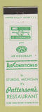 Matchbook Cover - Patterson's Restaurant Sturgis MI