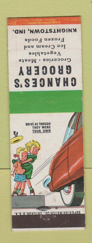 Matchbook Cover - Chance's Grocery Knightstown IN traffic safety