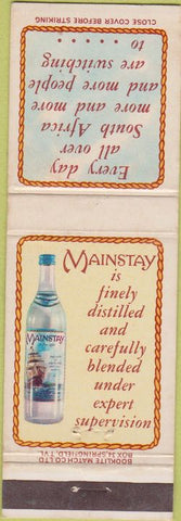 Matchbook Cover - Mainstay Cane Liquor South Africa rum