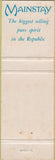 Matchbook Cover - Mainstay Cane Liquor South Africa rum