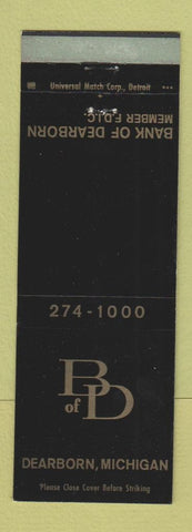 Matchbook Cover - Bank of Dearborn MI