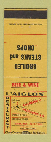 Matchbook Cover - L'Aiglon Restaurant Lansing MI