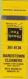Matchbook Cover - Bardstown Cleaners Radcliff KY