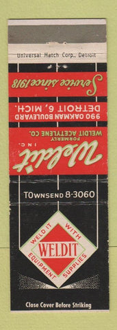 Matchbook Cover - Weldit Welding Equipment Detroit MI