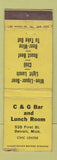 Matchbook Cover - C&G Bar Lunch Room Detroit MI WEAR