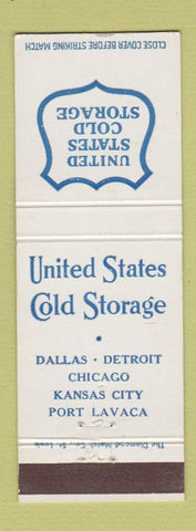 Matchbook Cover - United States Cold Storage Dallas Detroit Chicago Kansas City