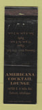 Matchbook Cover - Americana Cocktail Lounge Detroit MI WORN