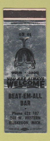 Matchbook Cover - Beat em All Bar Muskegon MI WEAR