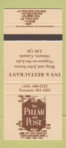 Matchbook Cover - Pillar and Post Niagara on the Lake ON 30 Strike