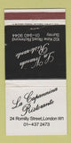 Matchbook Cover - La Capanninia Ristorante London UK England 30 Strike