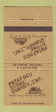 Matchbook Cover - Patapsco Stone Quarry Marriottsville MD 30 Strike