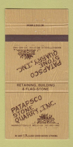 Matchbook Cover - Patapsco Stone Quarry Marriottsville MD 30 Strike