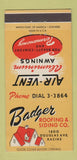 Matchbook Cover - Badger Roofing Siding Racine WI 30 Strike