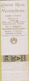 Matchbook Cover - Camino Real Motor Hotel Juarez Mexico