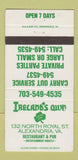 Matchbook Cover - Ireland's Own Alexandria VA Restaurant 30 Strike