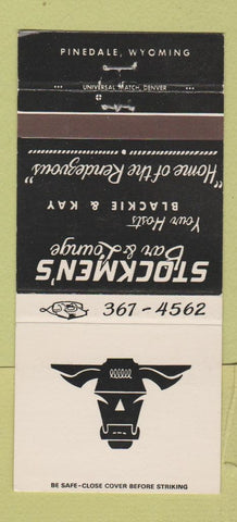 Matchbook Cover - Stockmen's Bar Lounge Pinedale WY 30 Strike