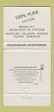 Matchbook Cover - Mr Cocaine Cotton Clothes Mexico Aapulco Cancun 30 Strike