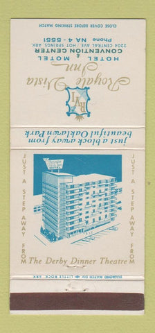 Matchbook Cover - Royale Vista Inn Hotel Motel Hot Springs AR 30 Strike