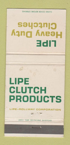 Matchbook Cover - Lipe Clutch Products Syracuse NY WEAR 30 Strike