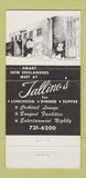 Matchbook Cover - Tallino's Chestnut Hill MA WEAR 30 Strike