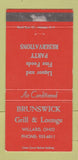 Matchbook Cover - Brunswick Grill Lounge Willard OH WEAR 30 Strike