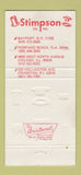 Matchbook Cover - Stimpson Company rivets grommets Bayport NY 30 Strike