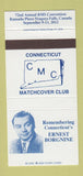 Matchbook Cover - Connecticut Match Club Ernest Borgnine  30 Strike