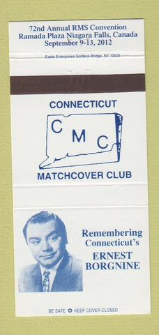 Matchbook Cover - Connecticut Match Club Ernest Borgnine  30 Strike