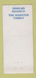 Matchbook Cover - Worster Hotel Hallowell ME 21 Strike Feature