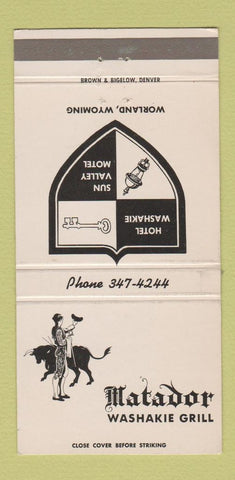 Matchbook Cover - Matador Washakie Grill Worland WY 30 Strike
