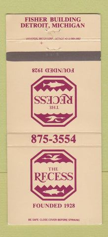 Matchbook Cover - The Recess Detroit MI 30 Strike