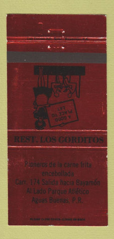 Matchbook Cover - Restaurant Los Gorditos Aguas Buenas Puerto Rico RED 30 Strike