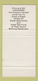Matchbook Cover - Parthennon Restaurant Greek Chicago IL 30 Strike