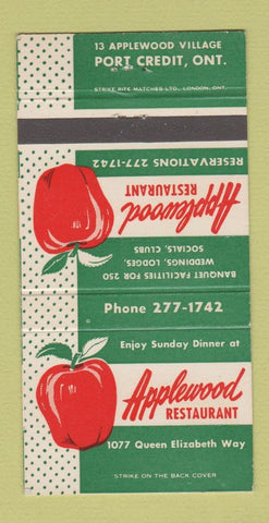 Matchbook Cover - Applewood Restaurant Port Credit ON 30 Strike
