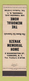 Matchbook Cover - Bzenak Memorial Home Funeral Yonkers NY