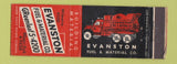 Matchbook Cover - Evanston Fuel & Material Rogers Park IL truck WEAR