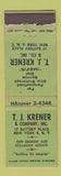 Matchbook Cover - TJ Krener Ship Brokers New York City WEAR