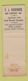 Matchbook Cover - TJ Krener Ship Brokers New York City WEAR