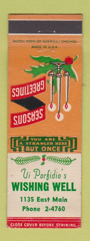 Matchbook Cover - Vi Porfidio's Wishing Well Richmond IN Christmas