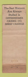 Matchbook Cover - Oppenheimer Casing Sausage Chicago New York City London