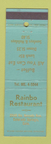 Matchbook Cover - Rainbo Restaurant Colorado Springs WEAR