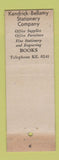 Matchbook Cover - Kendrick Bellamy Stationery Denver Colorado WEAR