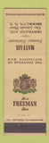 Matchbook Cover - Freeman Men's Shoes Mayfair Brooklyn NY